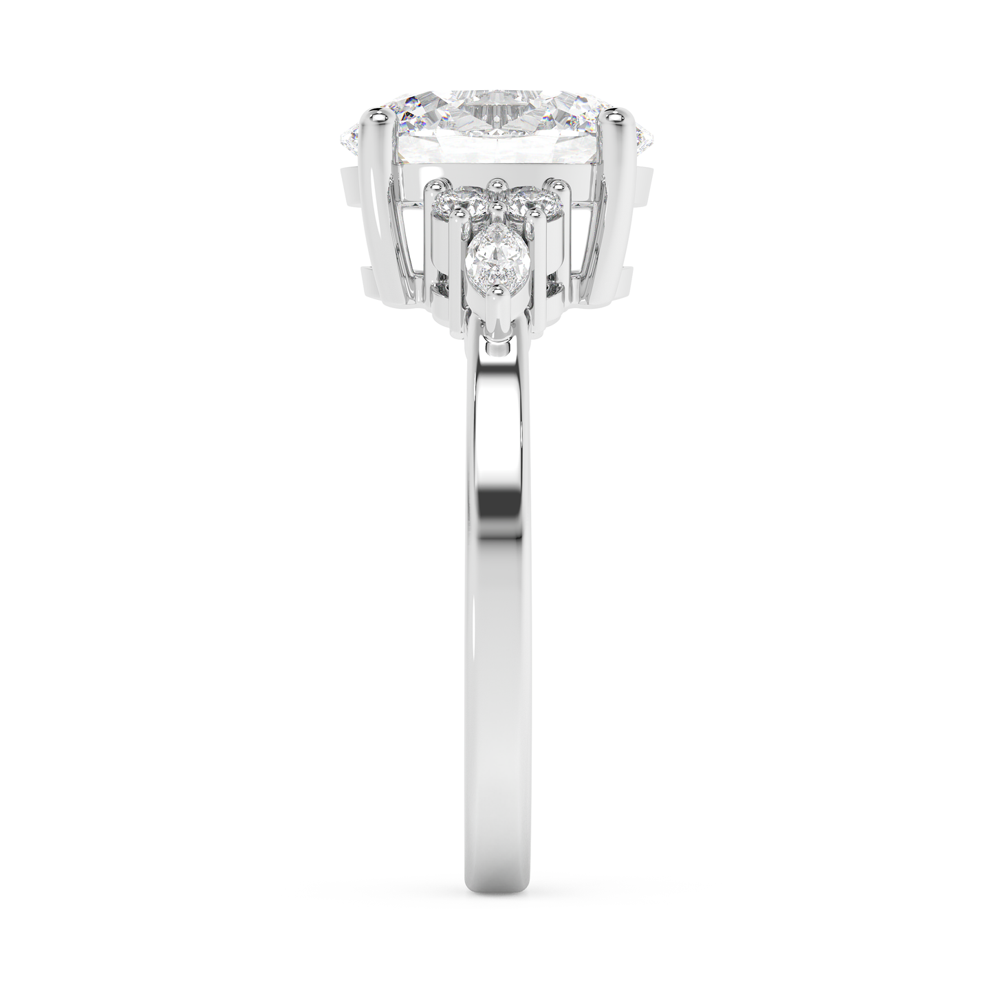 Emerald Solitaire Lab Grown Diamond Engagement Ring