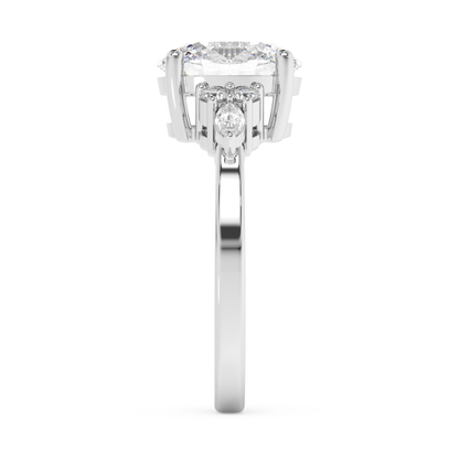 Emerald Solitaire Lab Grown Diamond Engagement Ring