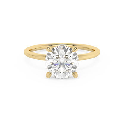 Emerald Solitaire Lab Grown Diamond Engagement Ring