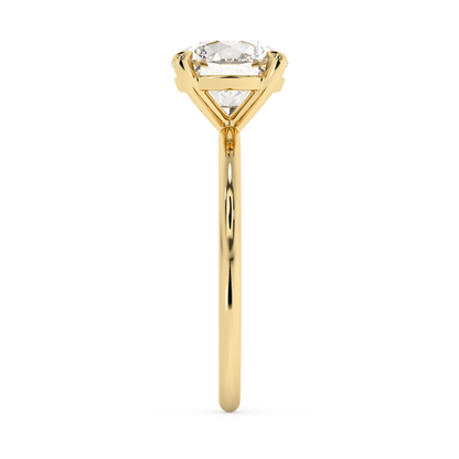 Emerald Solitaire Lab Grown Diamond Engagement Ring
