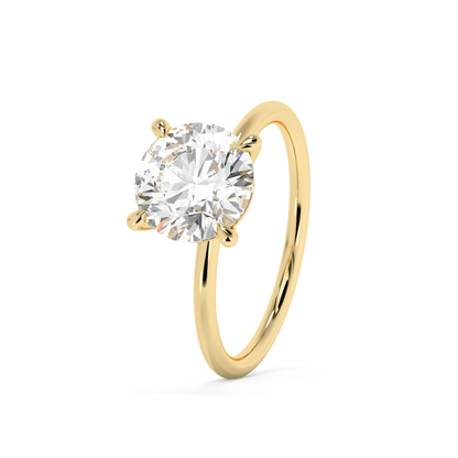 Emerald Solitaire Lab Grown Diamond Engagement Ring