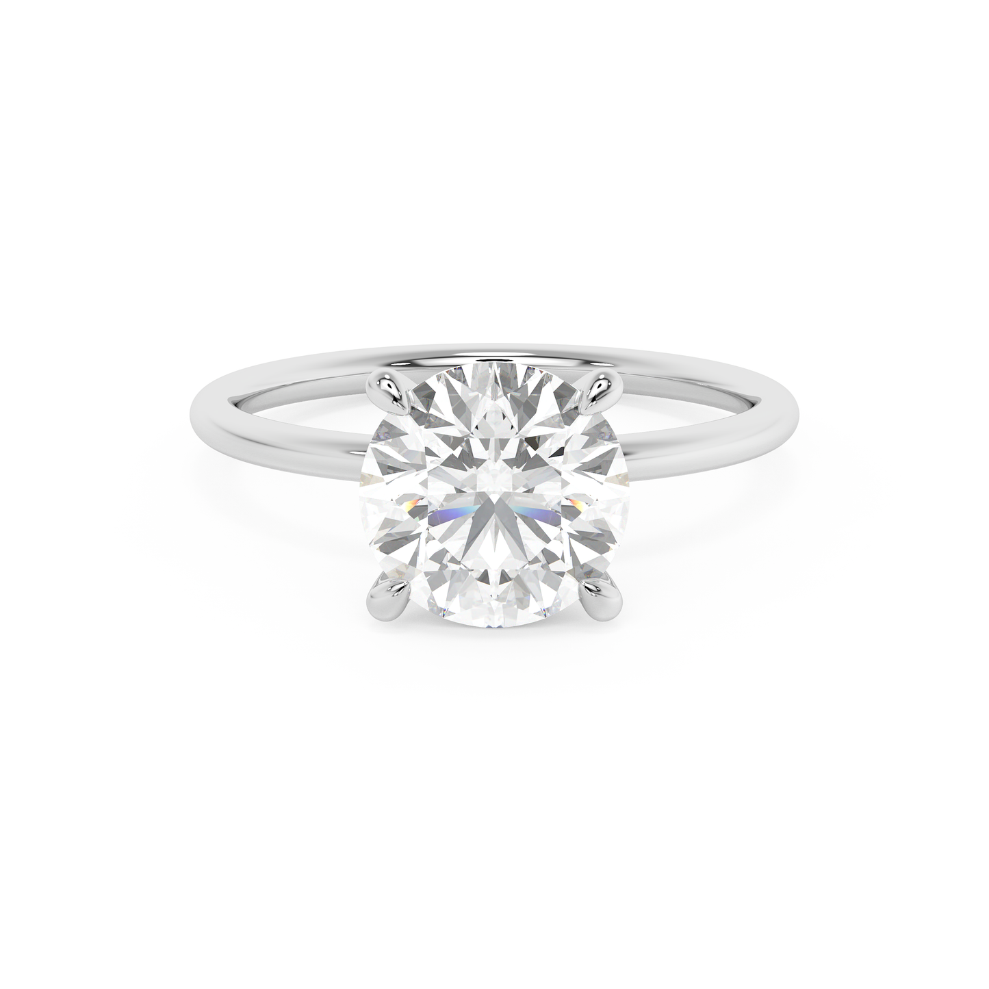 Emerald Solitaire Lab Grown Diamond Engagement Ring
