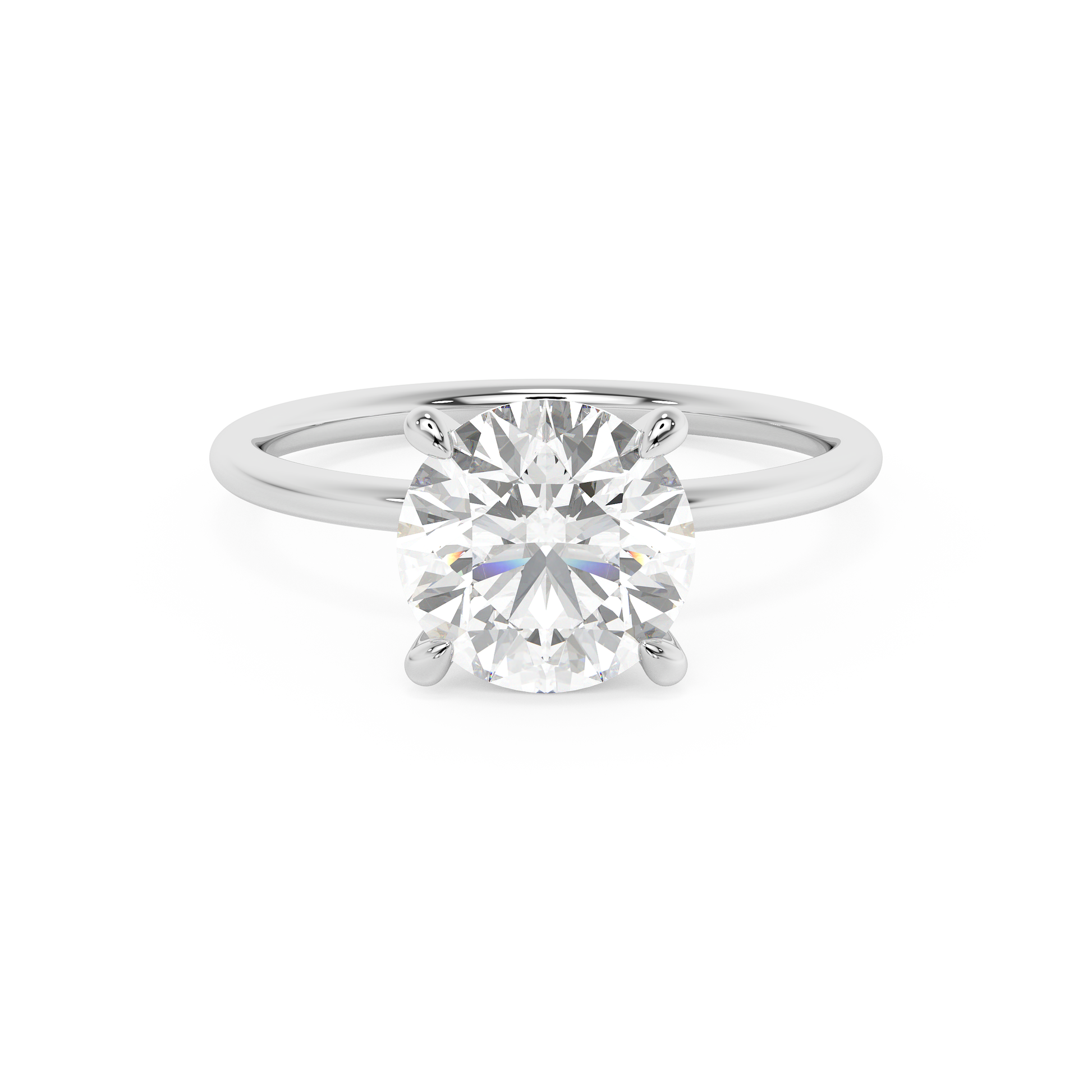 Emerald Solitaire Lab Grown Diamond Engagement Ring