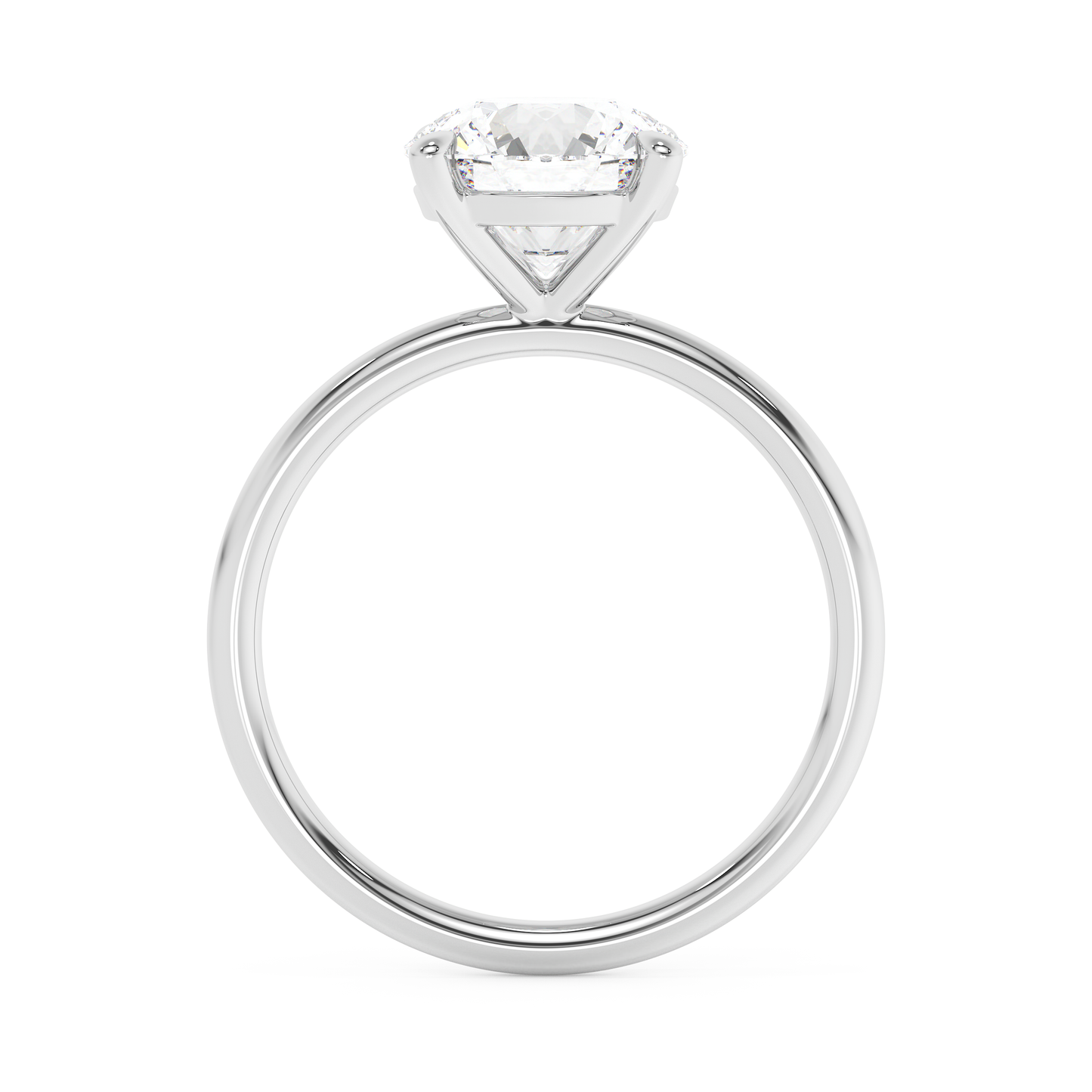 Emerald Solitaire Lab Grown Diamond Engagement Ring
