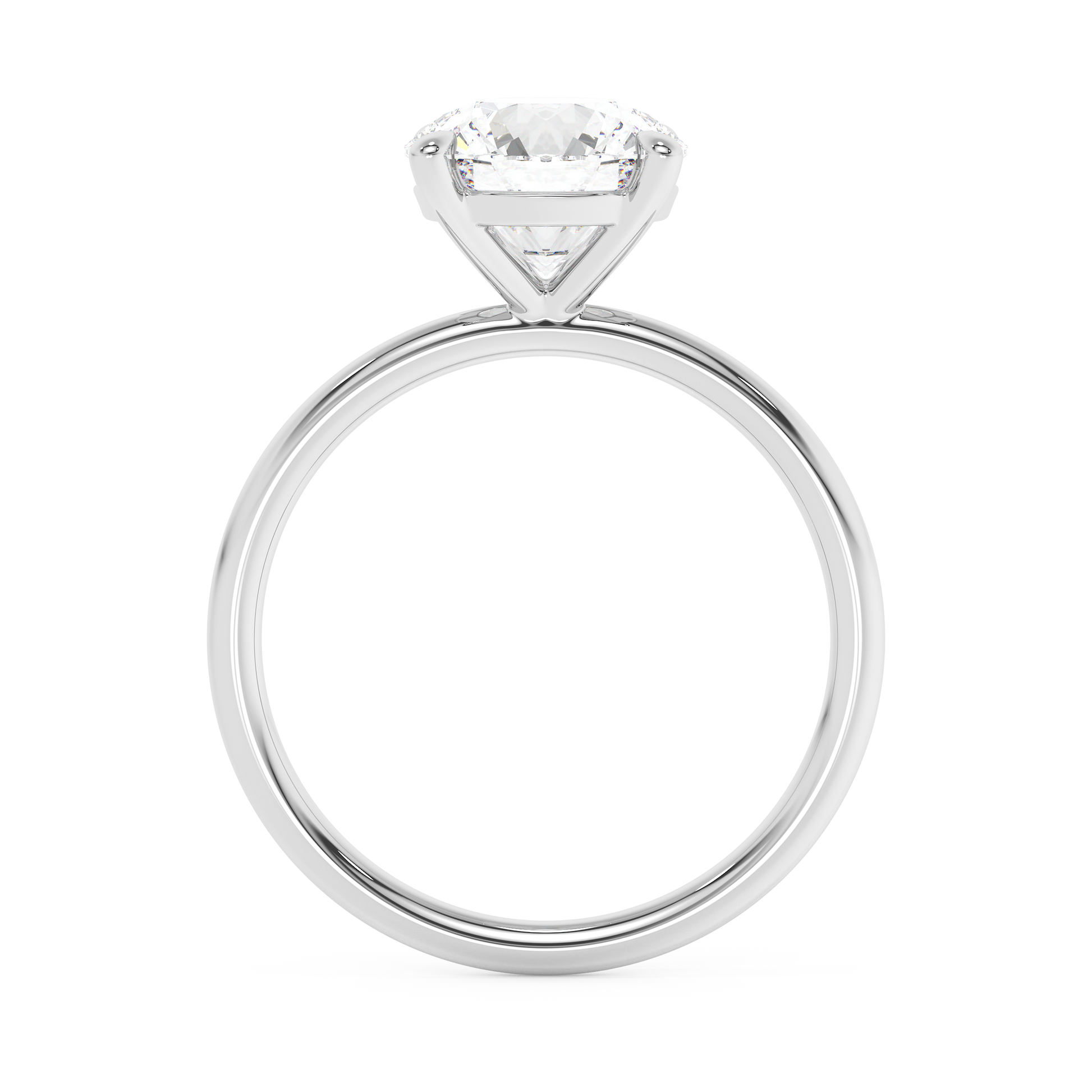 Emerald Solitaire Lab Grown Diamond Engagement Ring