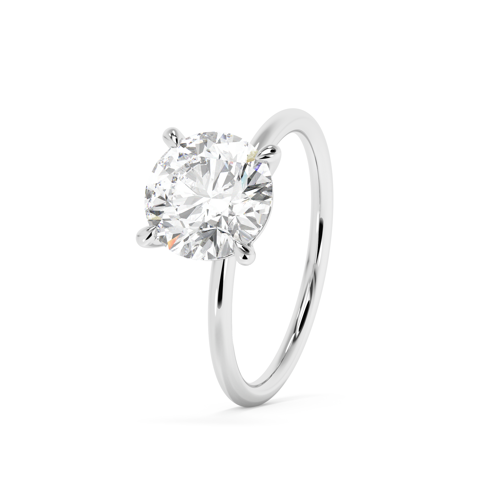 Emerald Solitaire Lab Grown Diamond Engagement Ring