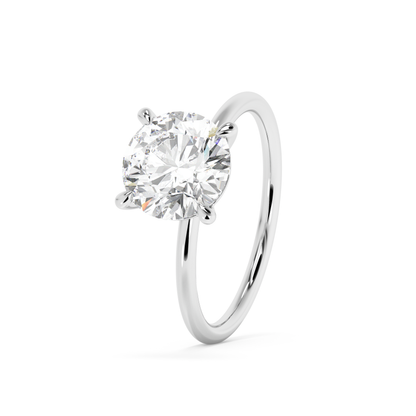 Emerald Solitaire Lab Grown Diamond Engagement Ring