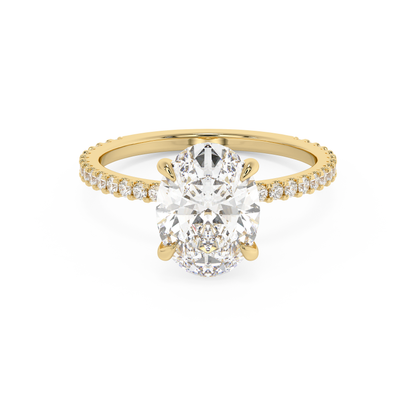 Emerald Solitaire Lab Grown Diamond Engagement Ring