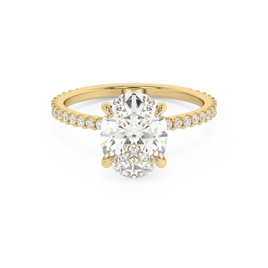 Emerald Solitaire Lab Grown Diamond Engagement Ring