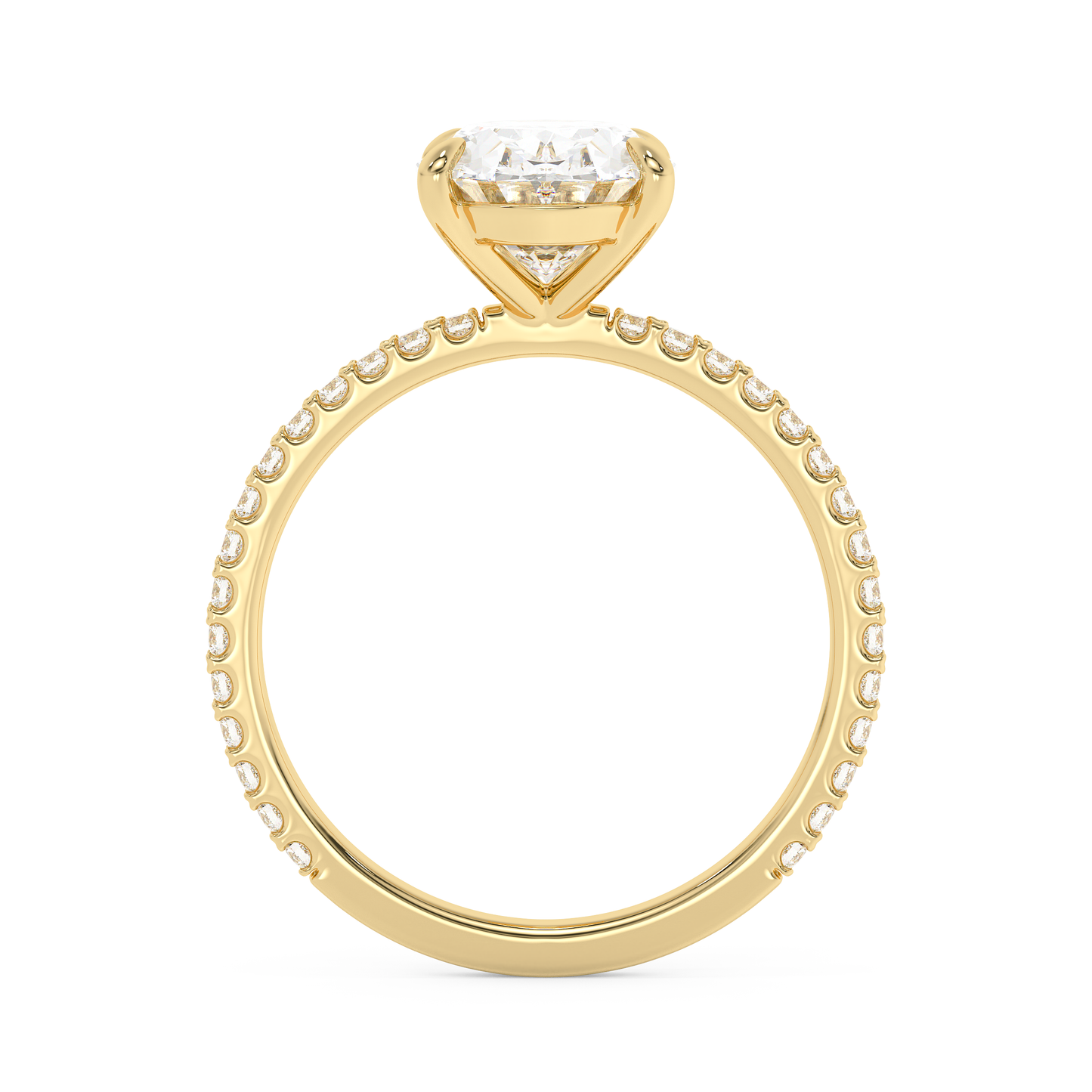 Emerald Solitaire Lab Grown Diamond Engagement Ring