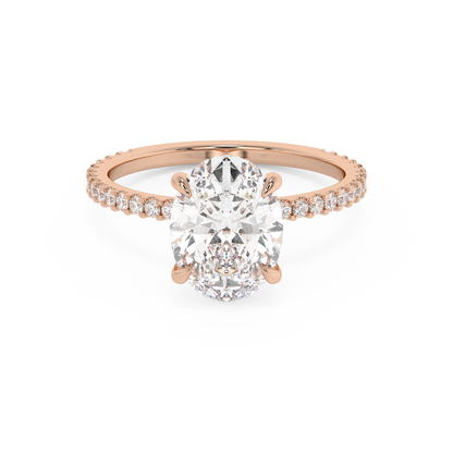 Emerald Solitaire Lab Grown Diamond Engagement Ring