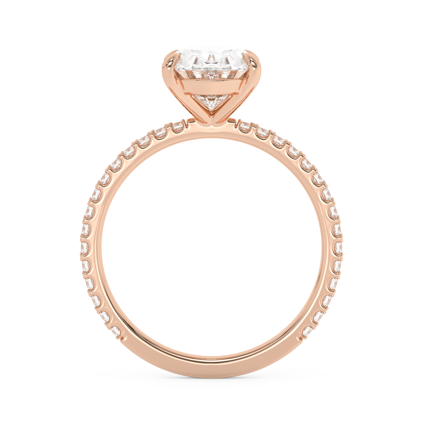 Emerald Solitaire Lab Grown Diamond Engagement Ring