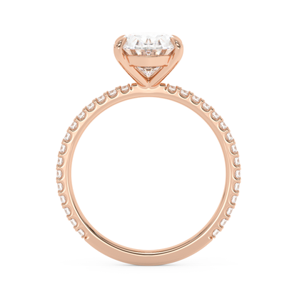Emerald Solitaire Lab Grown Diamond Engagement Ring