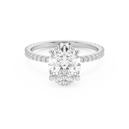 Emerald Solitaire Lab Grown Diamond Engagement Ring