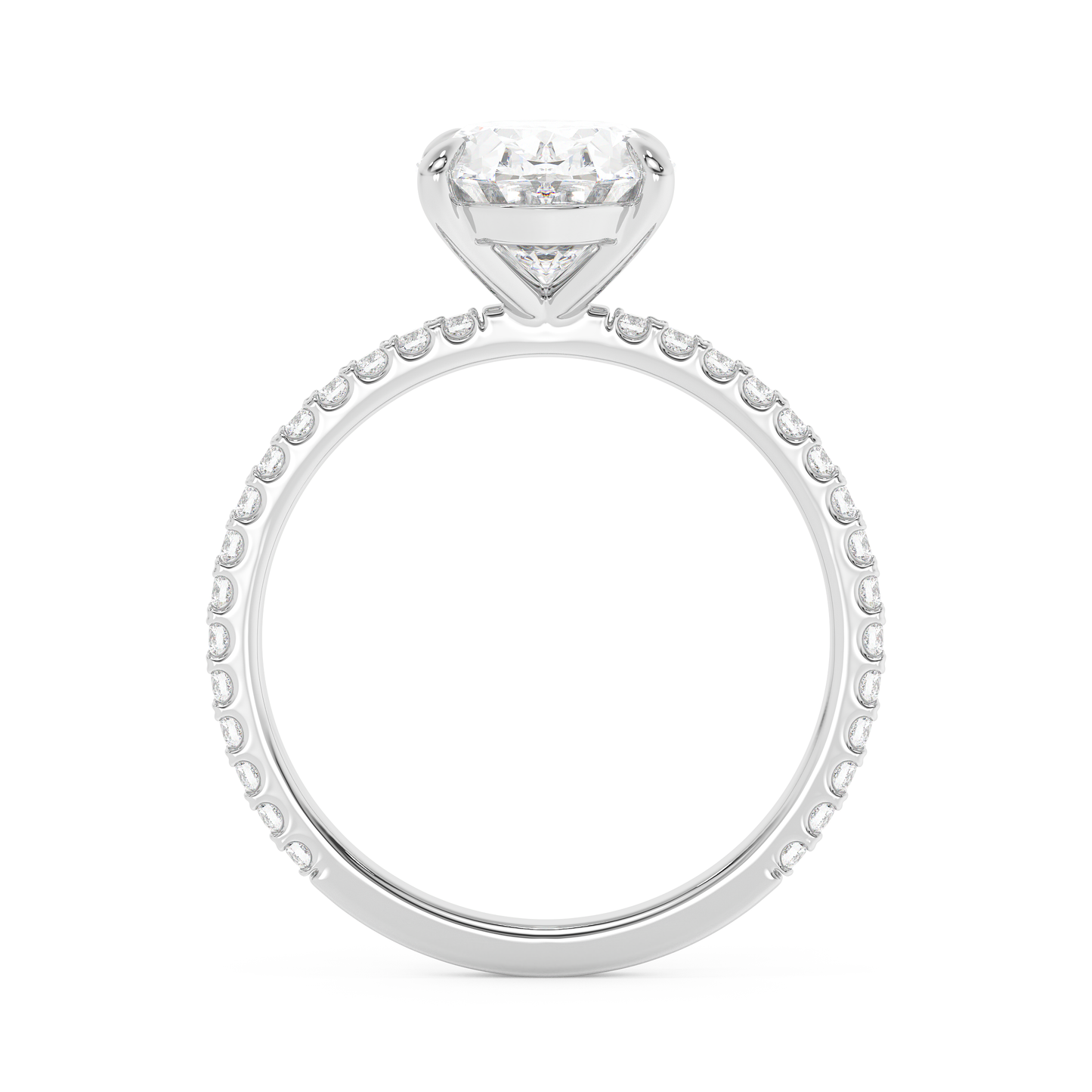 Emerald Solitaire Lab Grown Diamond Engagement Ring