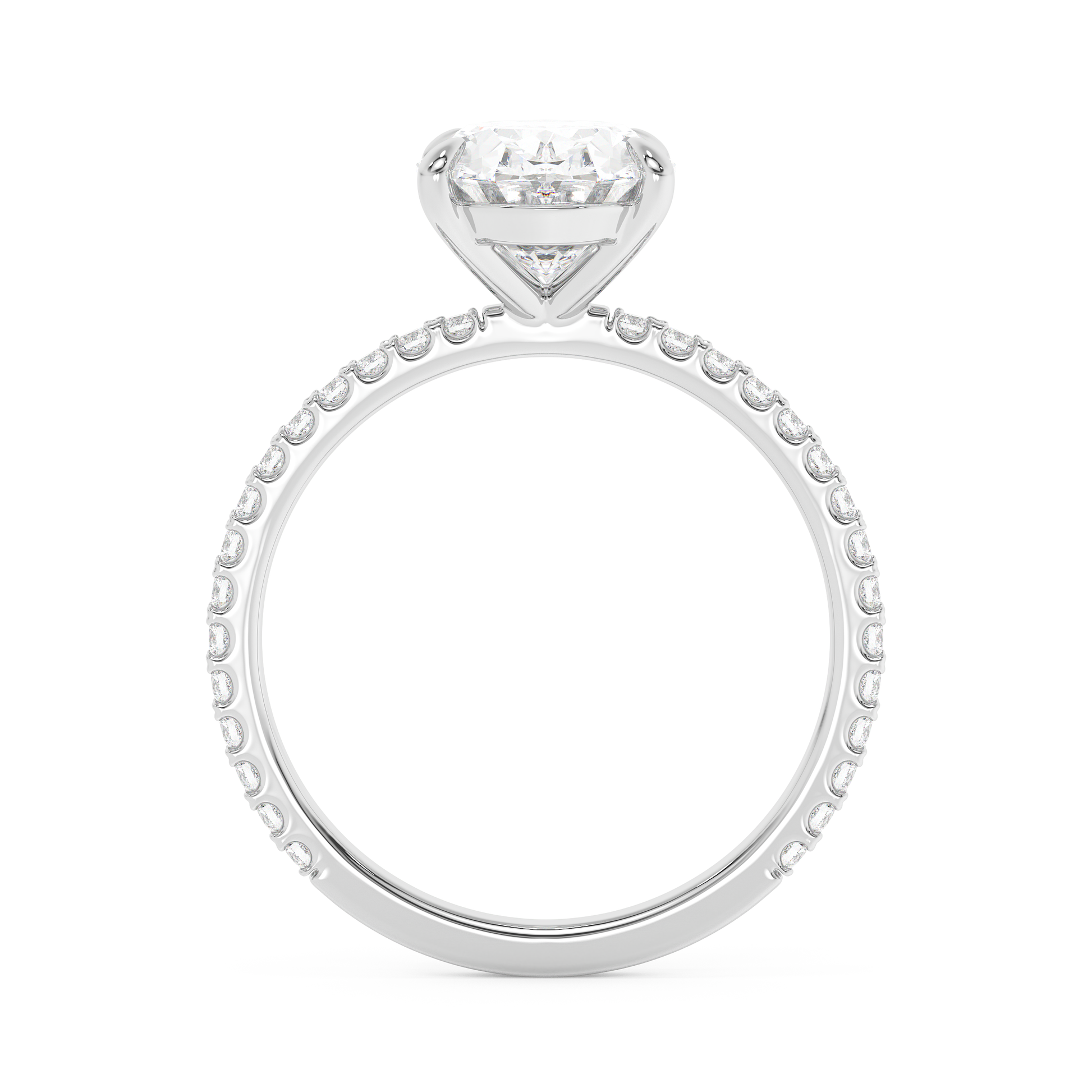 Emerald Solitaire Lab Grown Diamond Engagement Ring