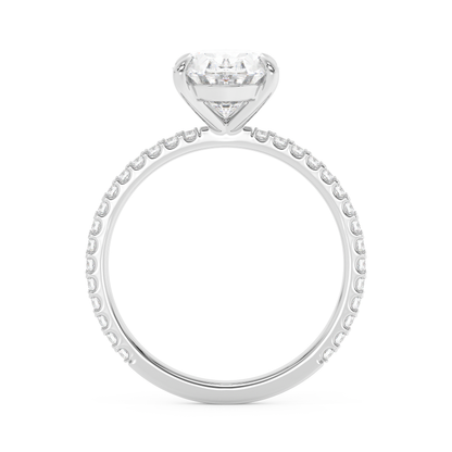 Emerald Solitaire Lab Grown Diamond Engagement Ring