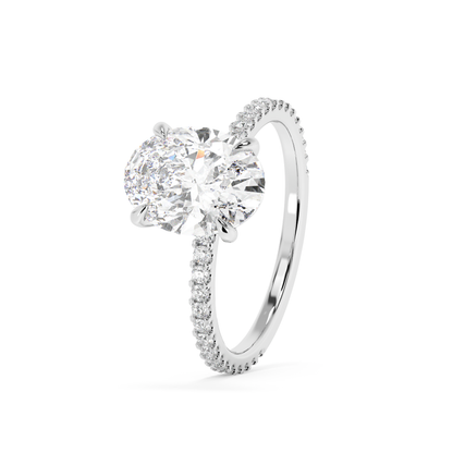 Emerald Solitaire Lab Grown Diamond Engagement Ring