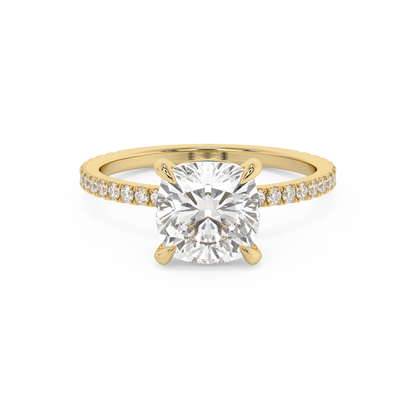Emerald Solitaire Lab Grown Diamond Engagement Ring