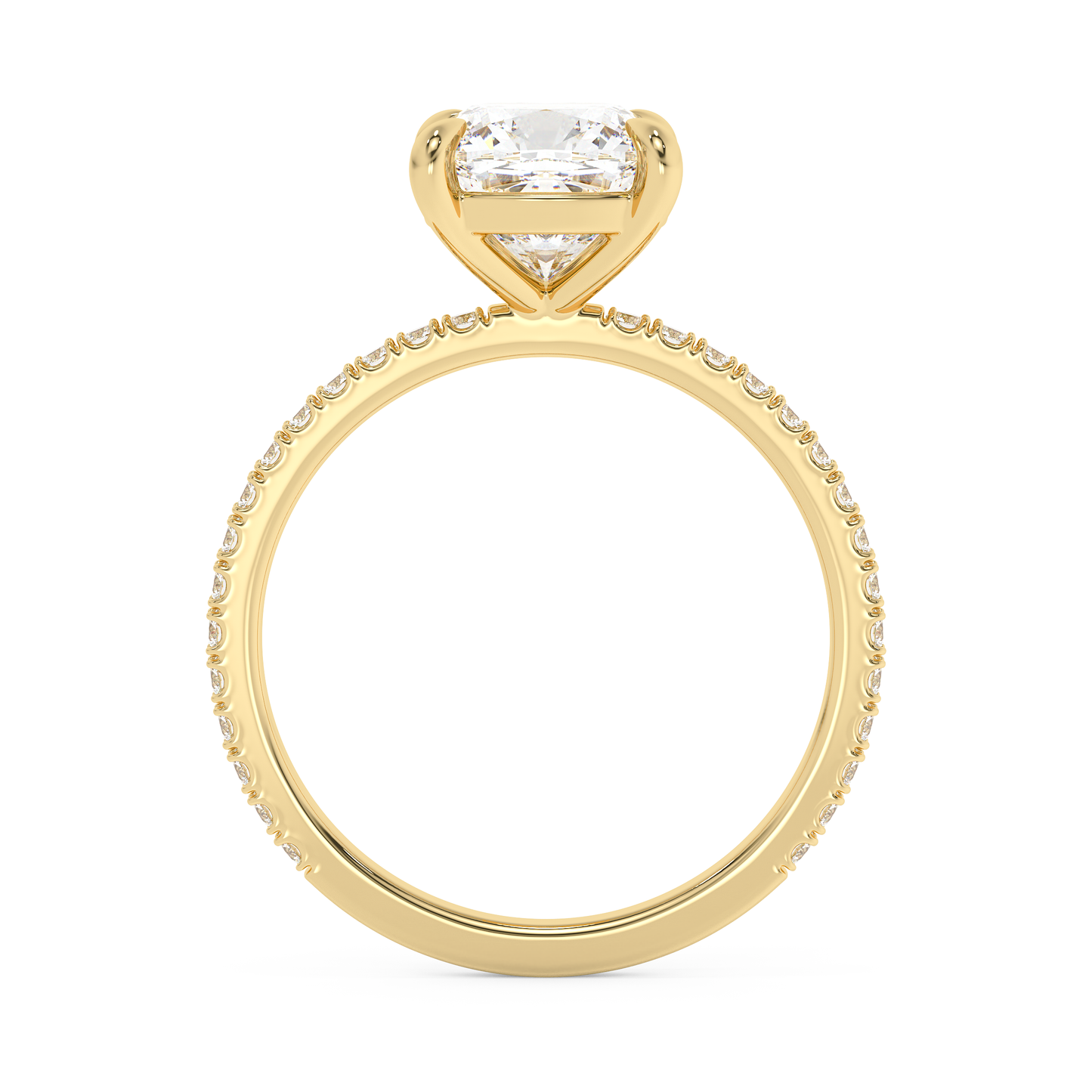 Emerald Solitaire Lab Grown Diamond Engagement Ring