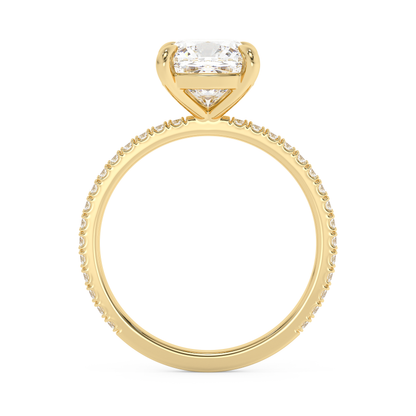 Emerald Solitaire Lab Grown Diamond Engagement Ring