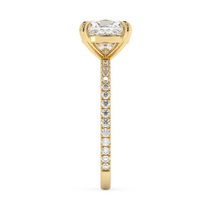Emerald Solitaire Lab Grown Diamond Engagement Ring