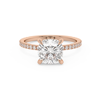 Emerald Solitaire Lab Grown Diamond Engagement Ring