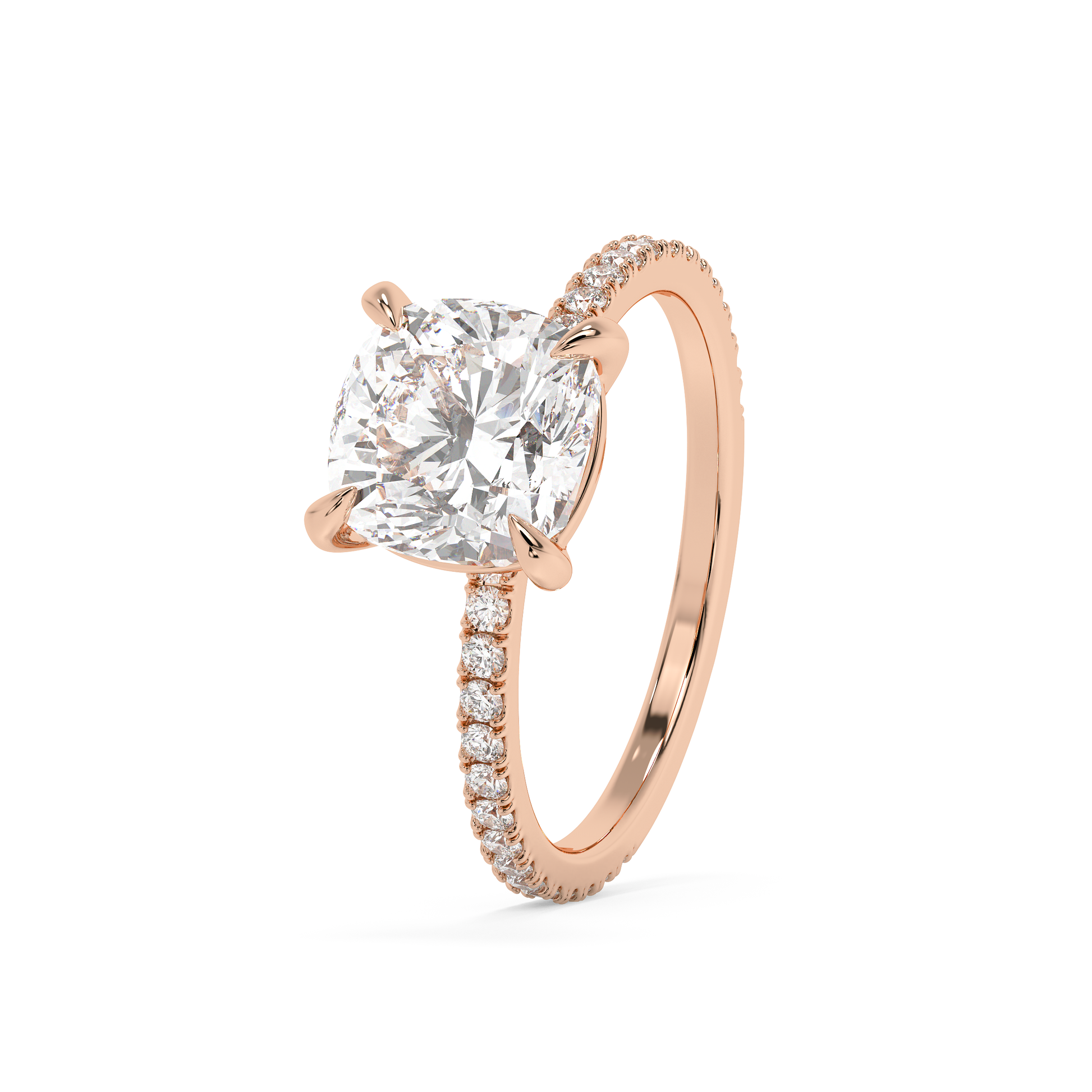 Emerald Solitaire Lab Grown Diamond Engagement Ring