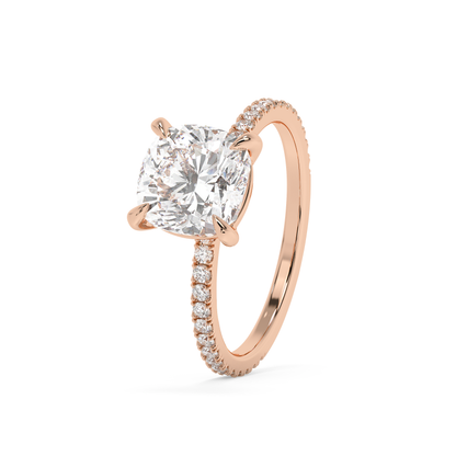 Emerald Solitaire Lab Grown Diamond Engagement Ring