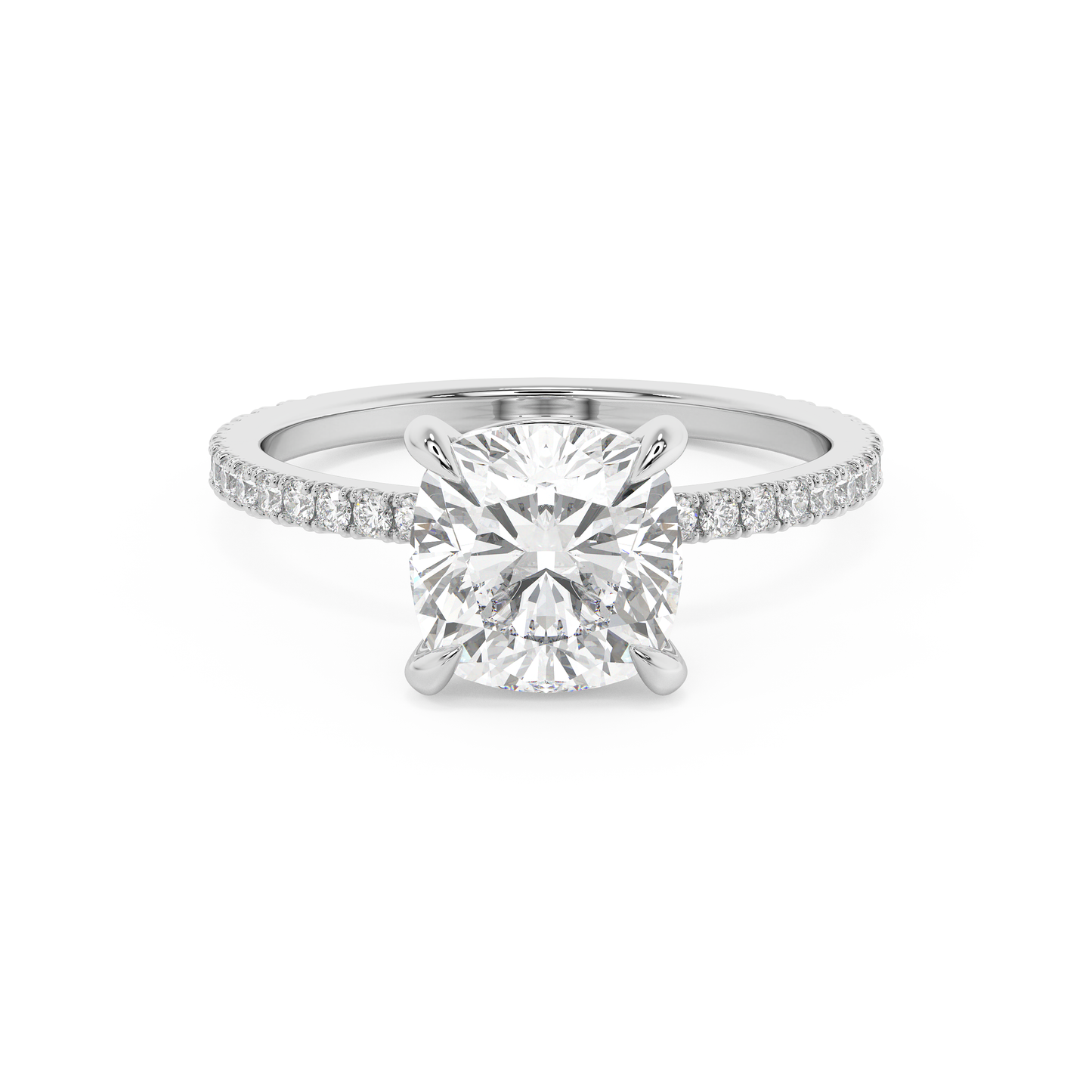 Emerald Solitaire Lab Grown Diamond Engagement Ring