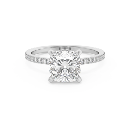 Emerald Solitaire Lab Grown Diamond Engagement Ring