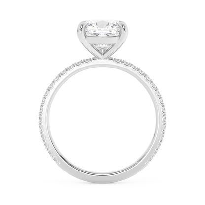 Emerald Solitaire Lab Grown Diamond Engagement Ring