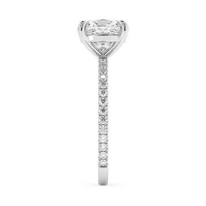 Emerald Solitaire Lab Grown Diamond Engagement Ring