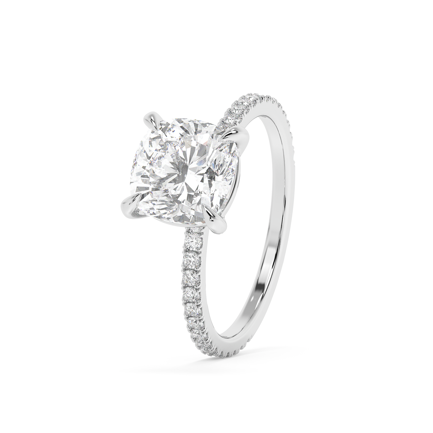Emerald Solitaire Lab Grown Diamond Engagement Ring