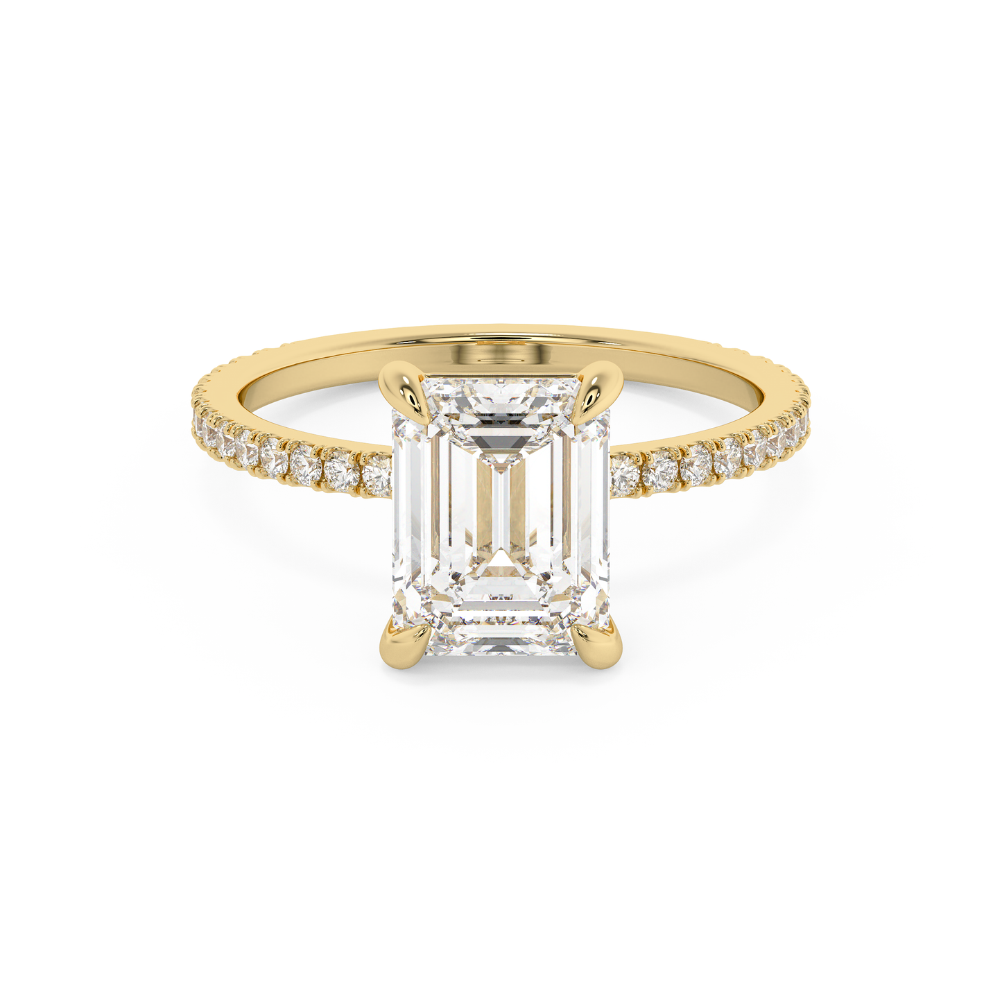 Emerald Solitaire Lab Grown Diamond Engagement Ring