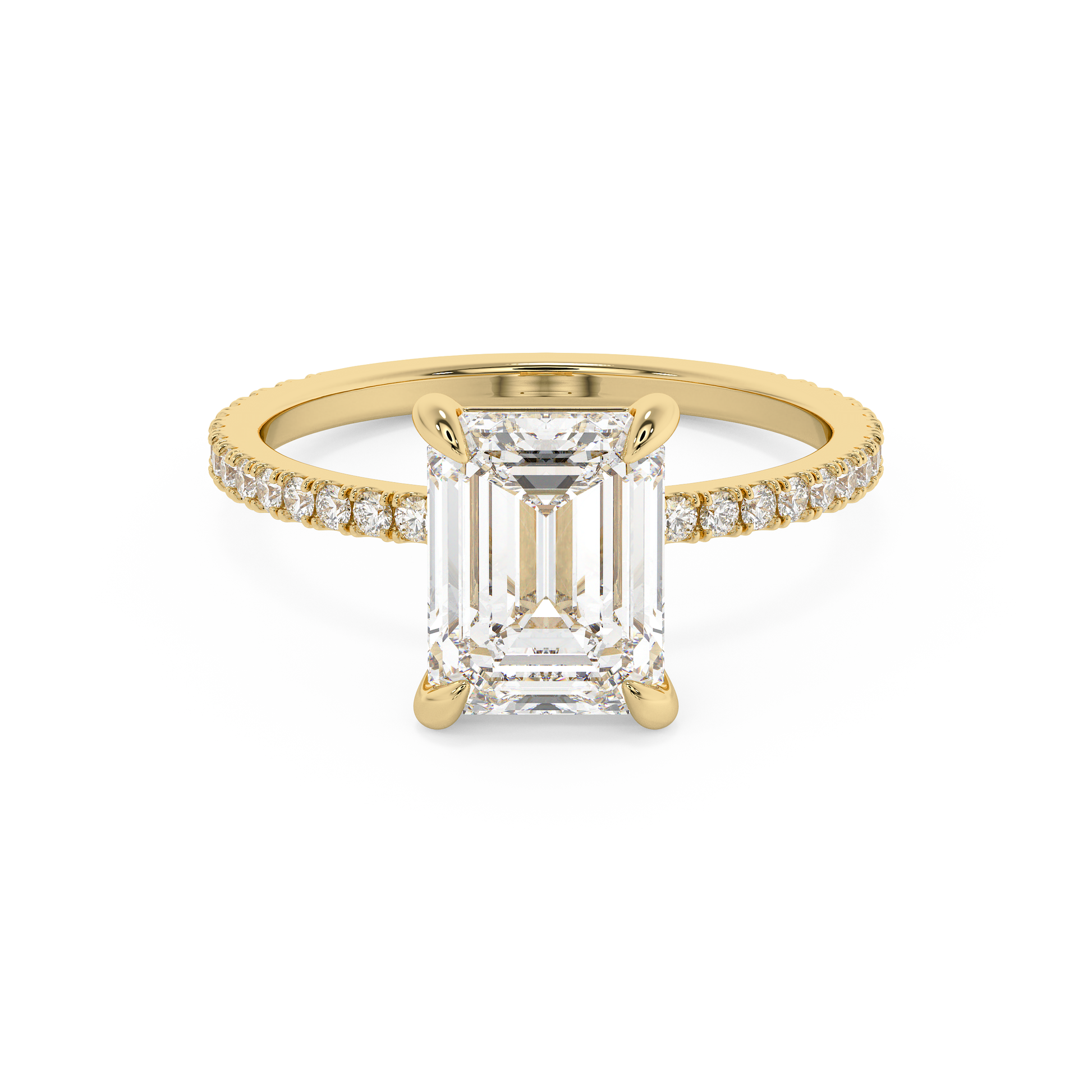 Emerald Solitaire Lab Grown Diamond Engagement Ring