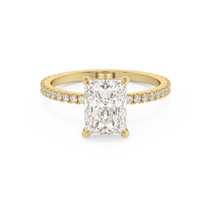 Emerald Solitaire Lab Grown Diamond Engagement Ring