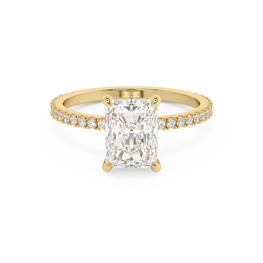 Emerald Solitaire Lab Grown Diamond Engagement Ring