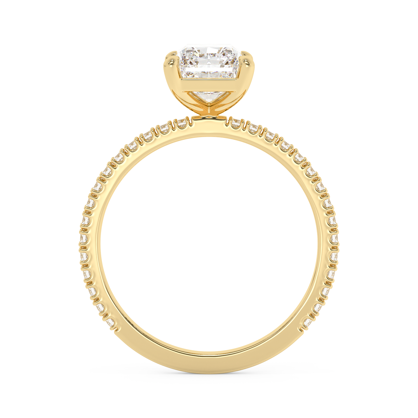 Emerald Solitaire Lab Grown Diamond Engagement Ring