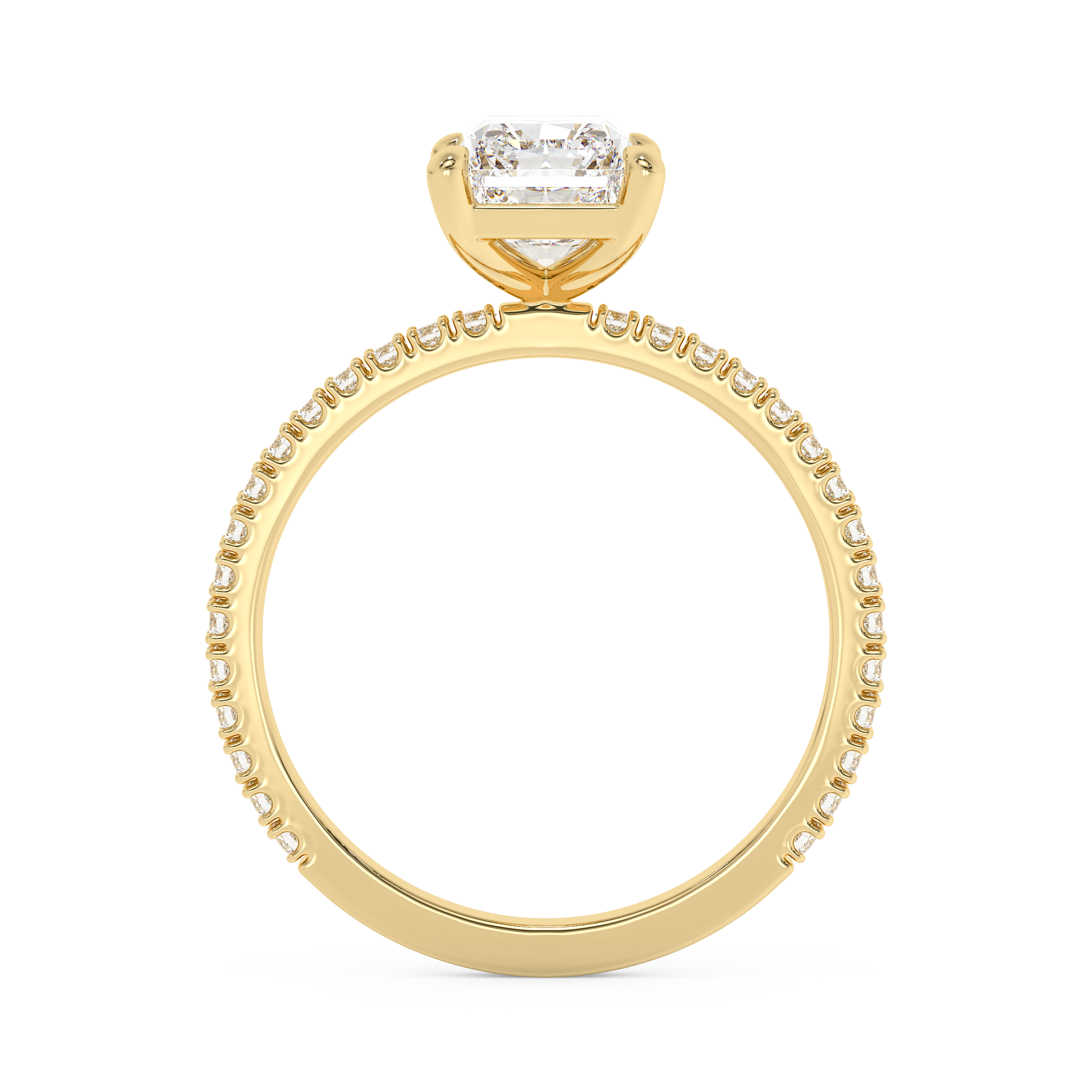 Emerald Solitaire Lab Grown Diamond Engagement Ring