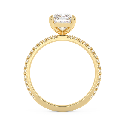 Emerald Solitaire Lab Grown Diamond Engagement Ring