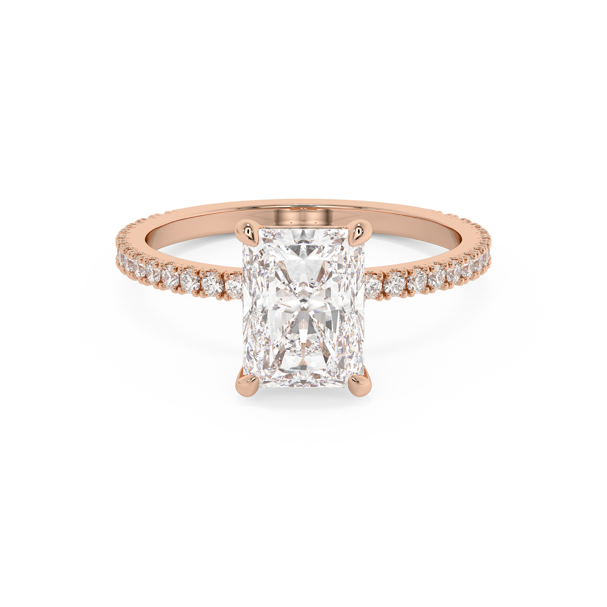 Emerald Solitaire Lab Grown Diamond Engagement Ring
