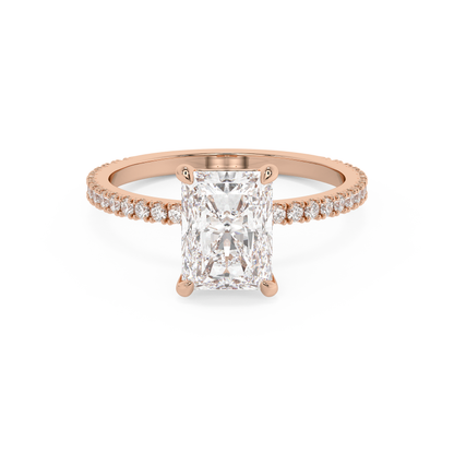 Emerald Solitaire Lab Grown Diamond Engagement Ring