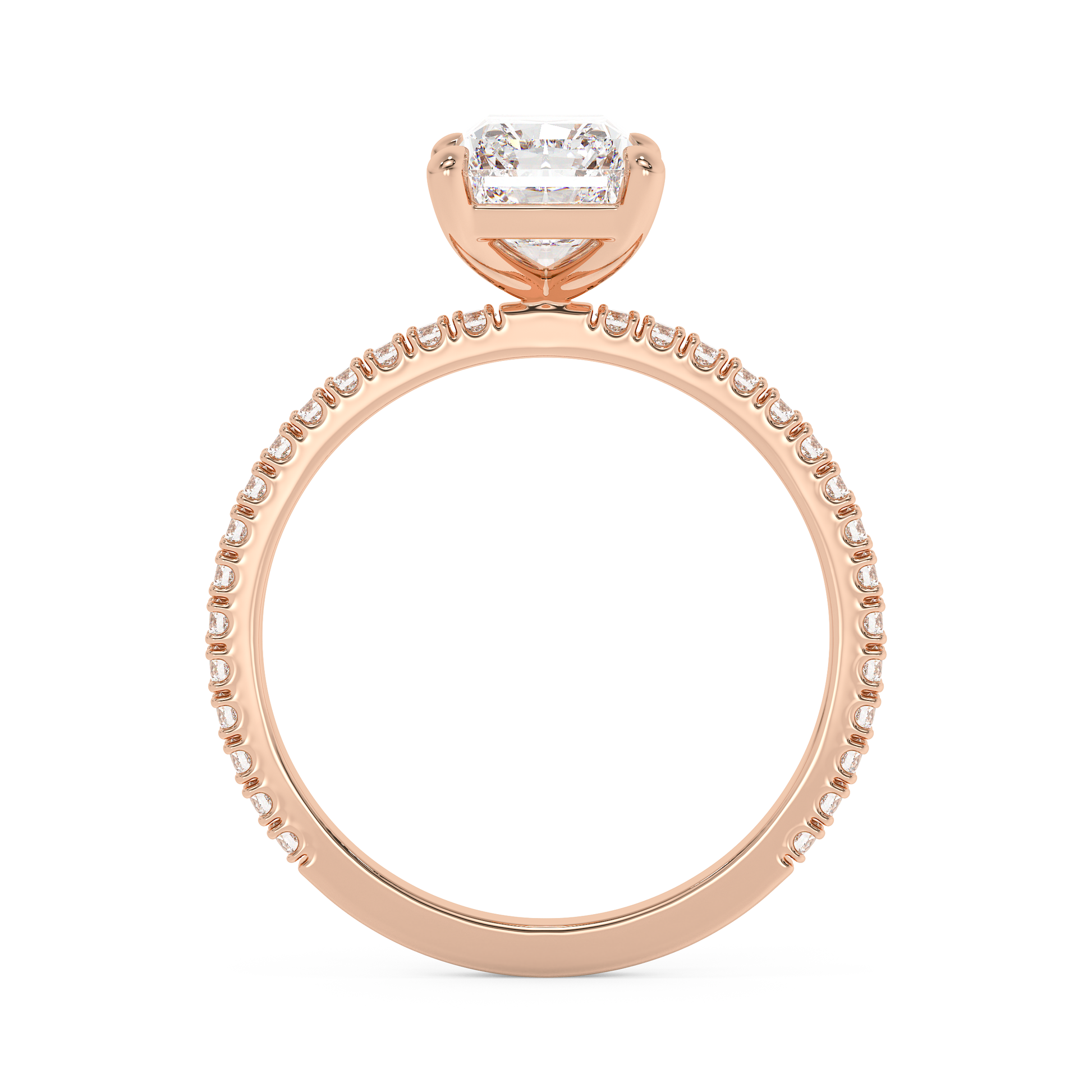 Emerald Solitaire Lab Grown Diamond Engagement Ring