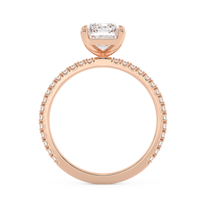 Emerald Solitaire Lab Grown Diamond Engagement Ring