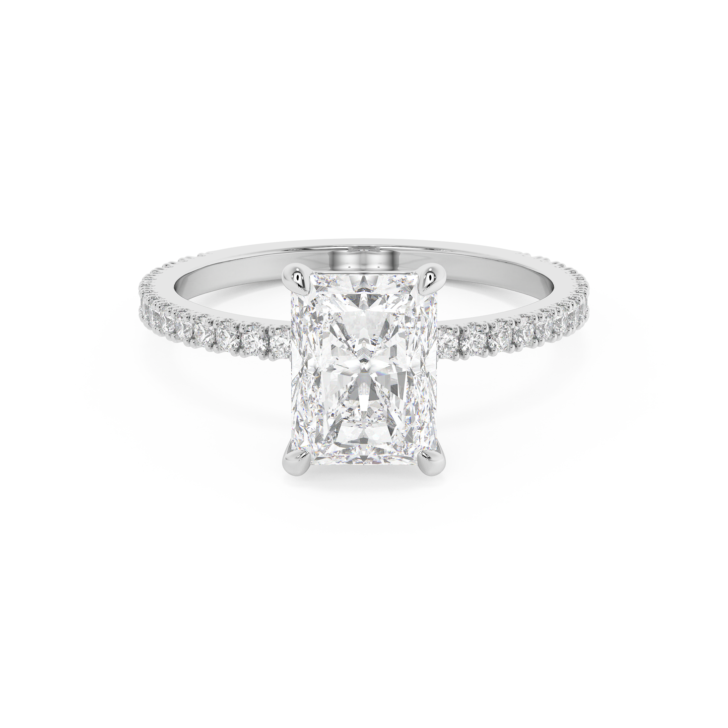 Emerald Solitaire Lab Grown Diamond Engagement Ring