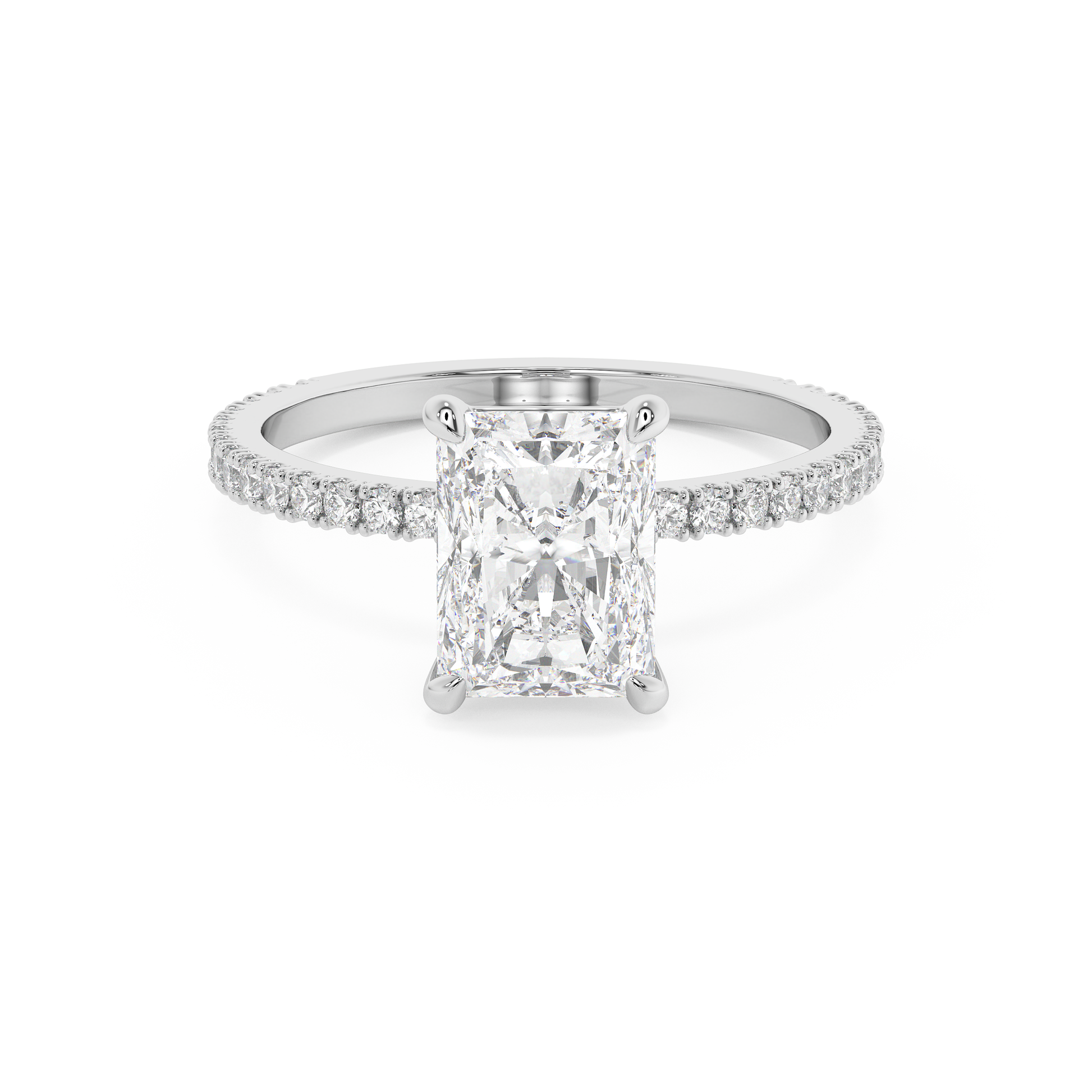 Emerald Solitaire Lab Grown Diamond Engagement Ring