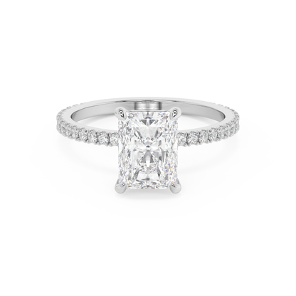 Emerald Solitaire Lab Grown Diamond Engagement Ring