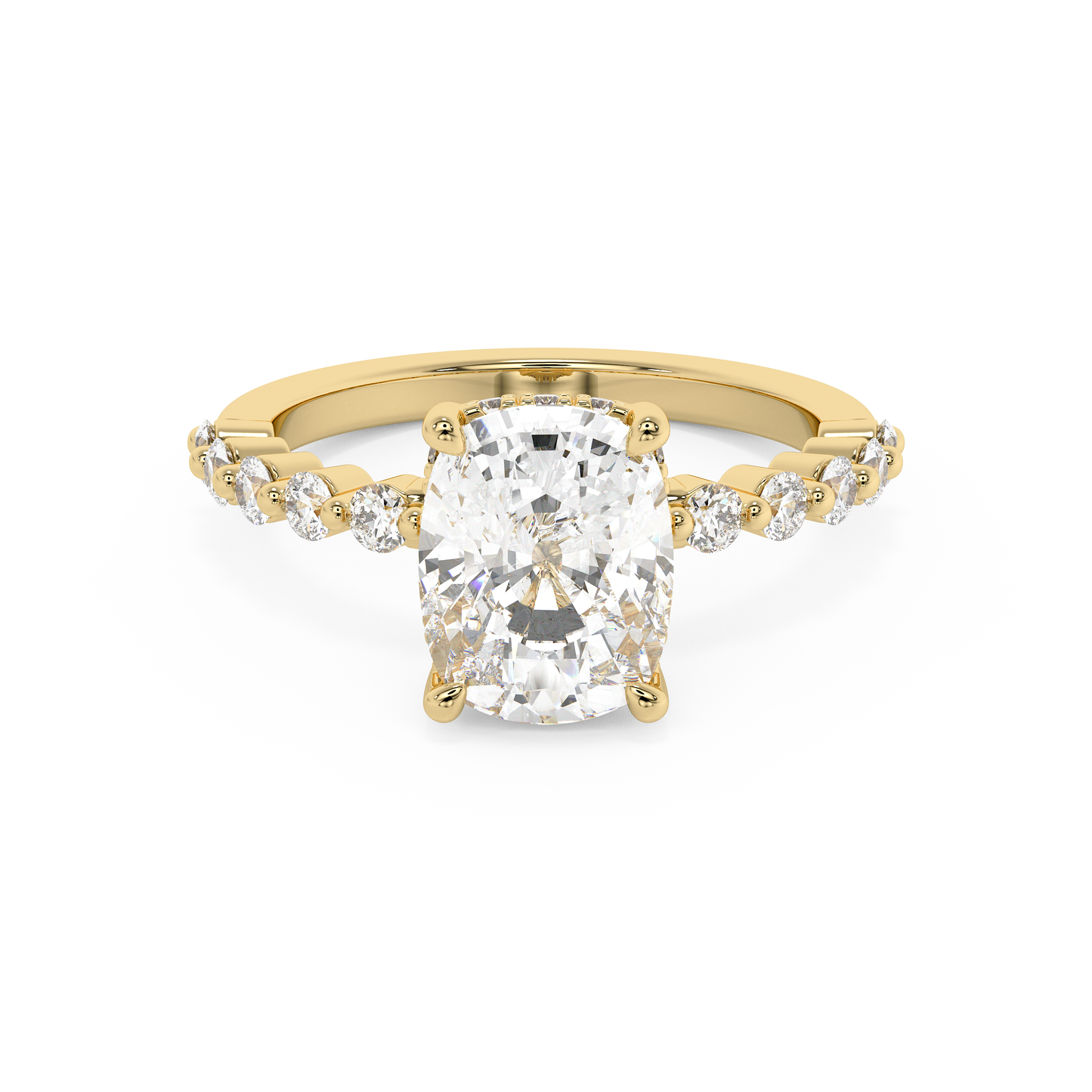 Emerald Solitaire Lab Grown Diamond Engagement Ring