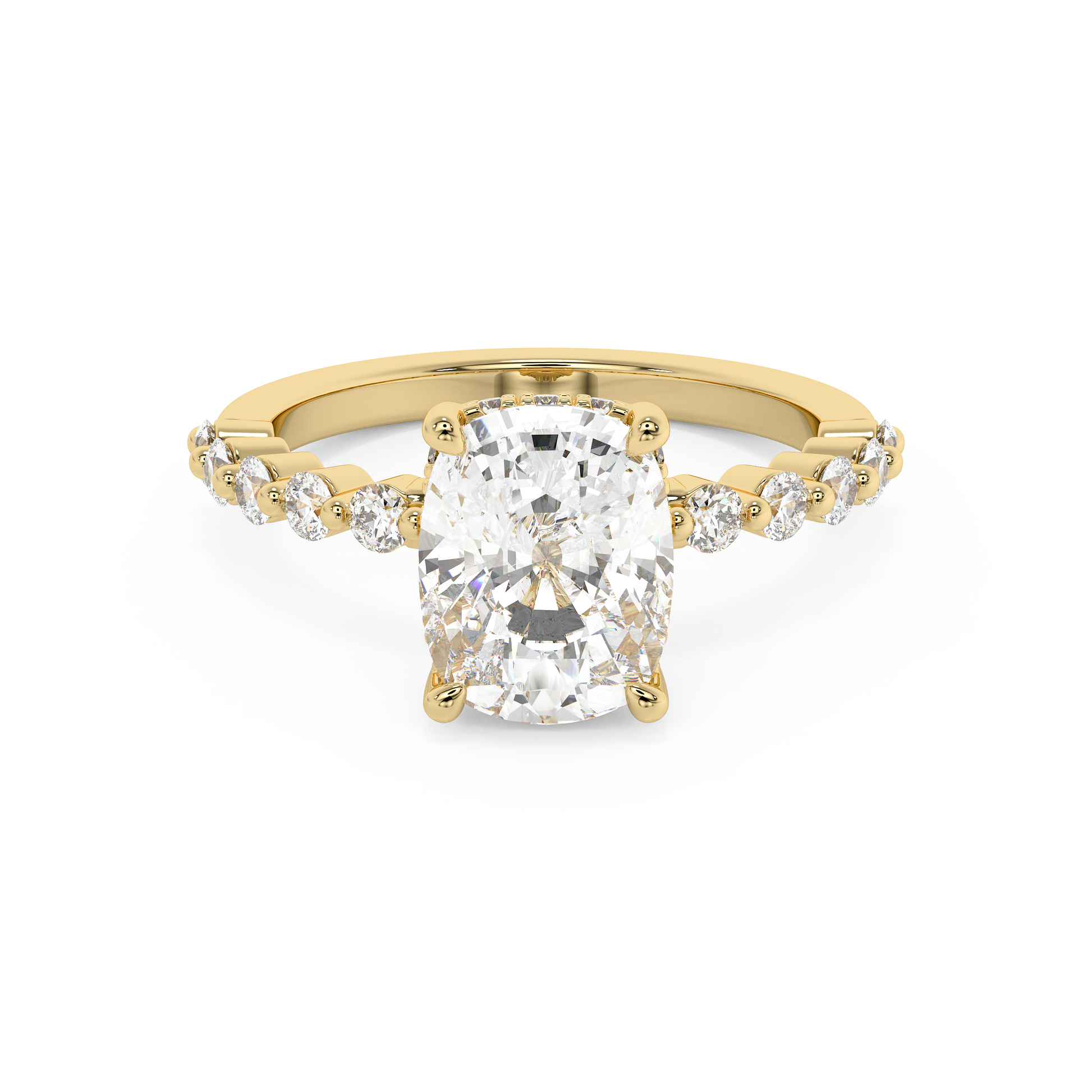 Emerald Solitaire Lab Grown Diamond Engagement Ring